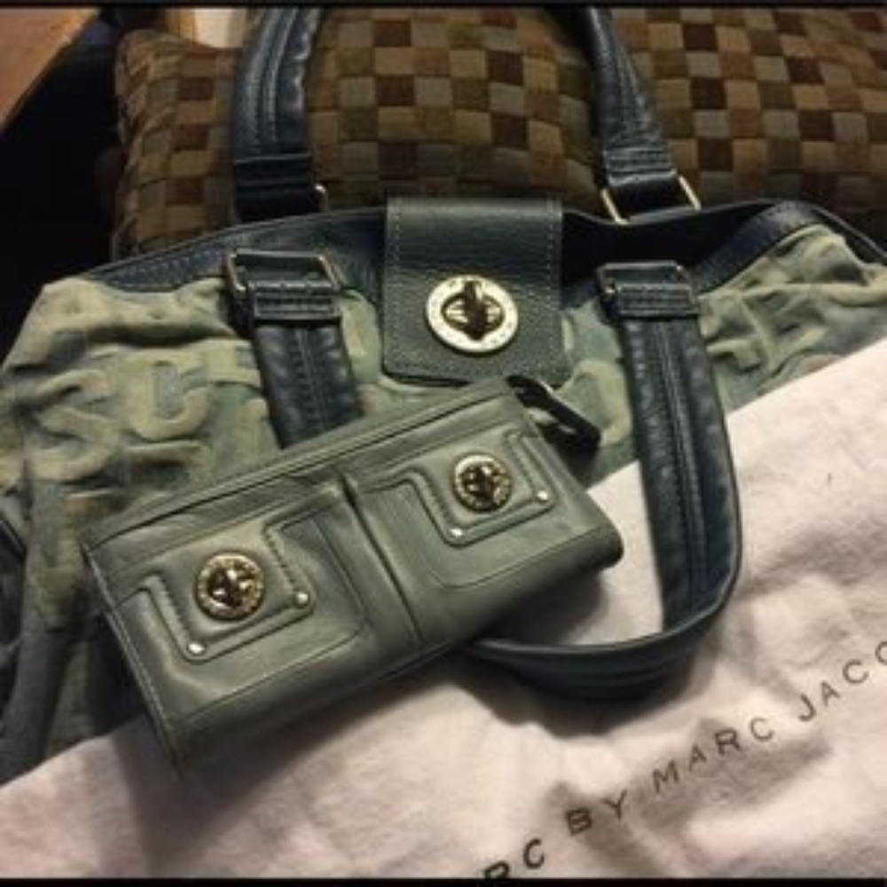 Marc Jacobs Denim & Leather Bag + Wallet